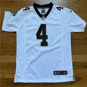 Nike Saints Carr Kids White Jersey with Black and Gold Number 4